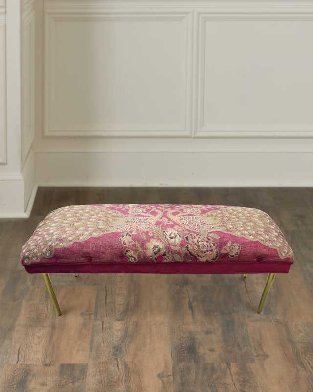 Fuchsia Peacock Bench, 42"